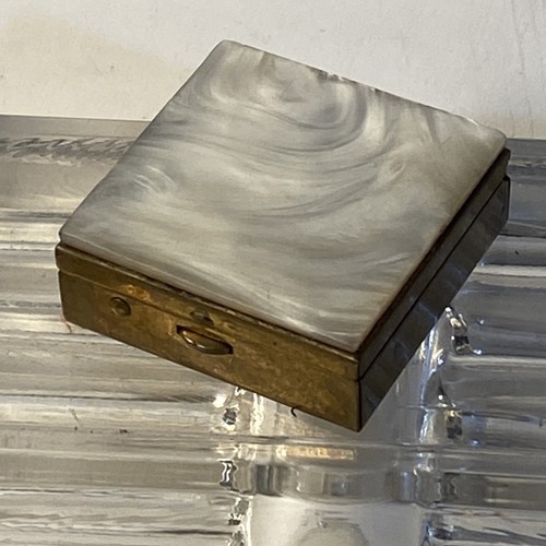 Vtg brass box - brass, pearl
