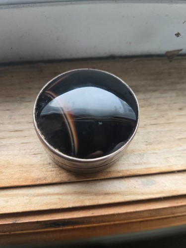 Silver agate snuff - silver,
