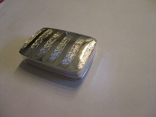 Large sterling silver pill - , box